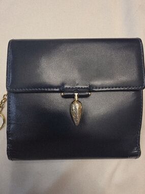 Vintage Givenchy Leather Bifold Wallet Key Holder Gold Hardware w/ COA